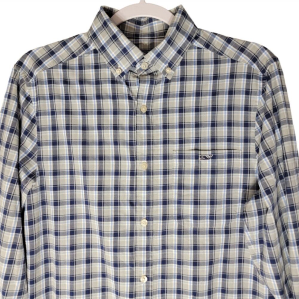 Vineyard Vines Performance Classic Fit Tucker Shirt Button Down Blue Mens XS